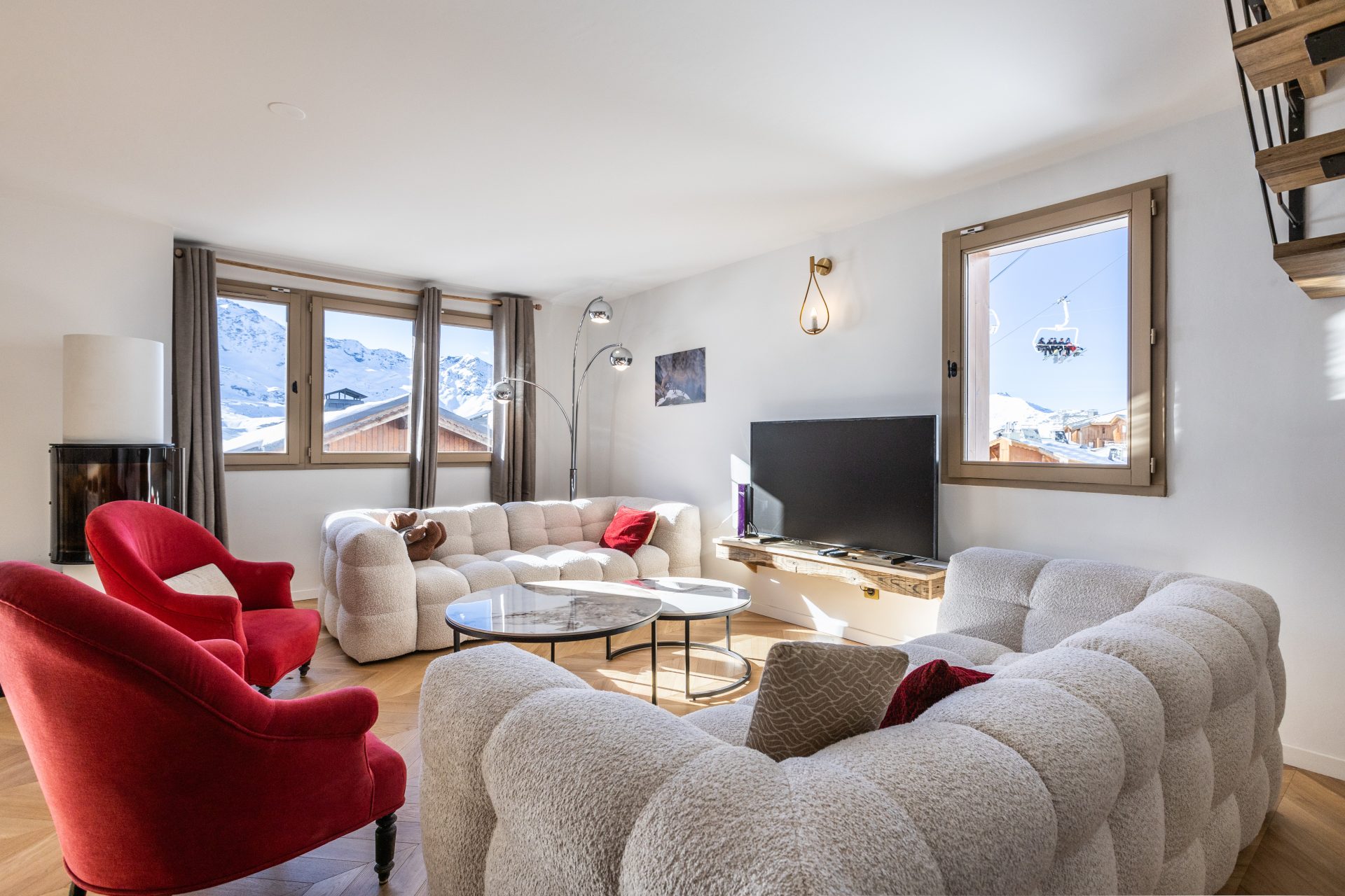 Séjour avec Cuisine équipée - résidence luxe Val Thorens